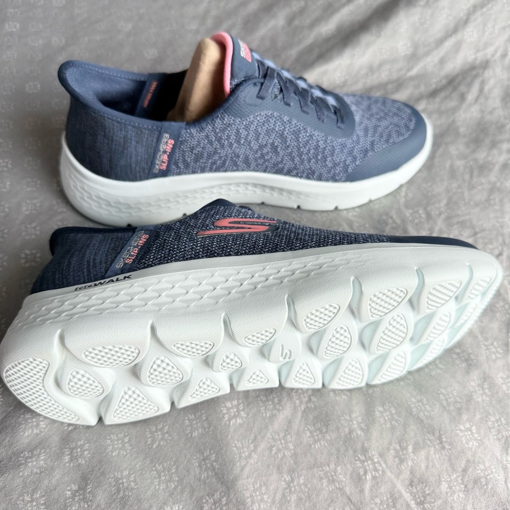 Skechers Go Walk Flex-Kaylee Slip-ins Shoes - Navy Pink - NWT - Picture 4 of 8